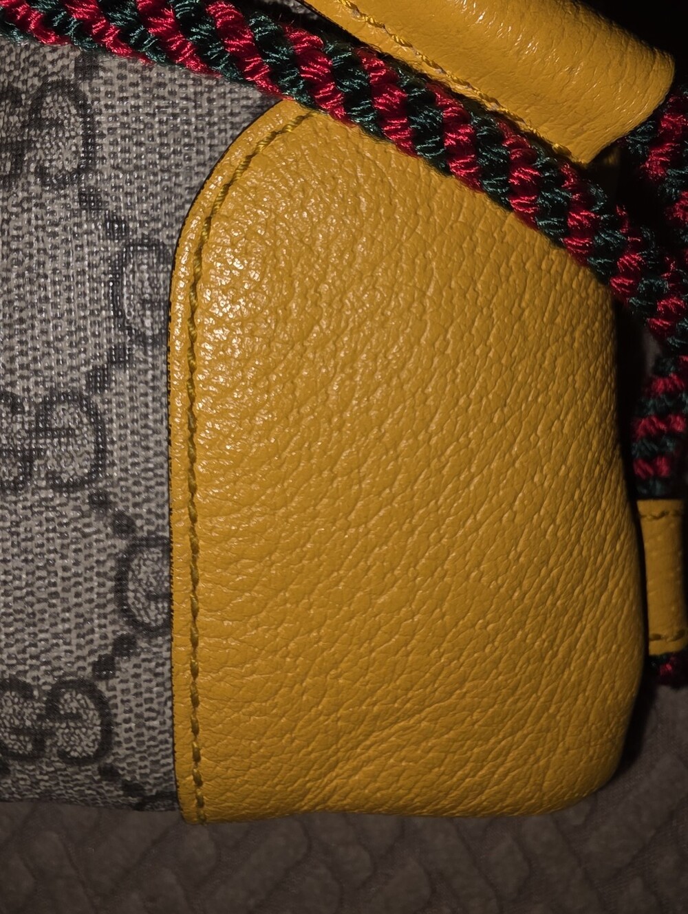 Pre-loved Rare Gucci GG Supreme Monogram Drawstring Backpack/Bag - Picture 9 of 16